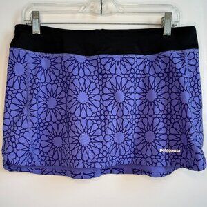 Patagonia Nine Trails Skirt Skort in Black & Purple Geometric, size Medium